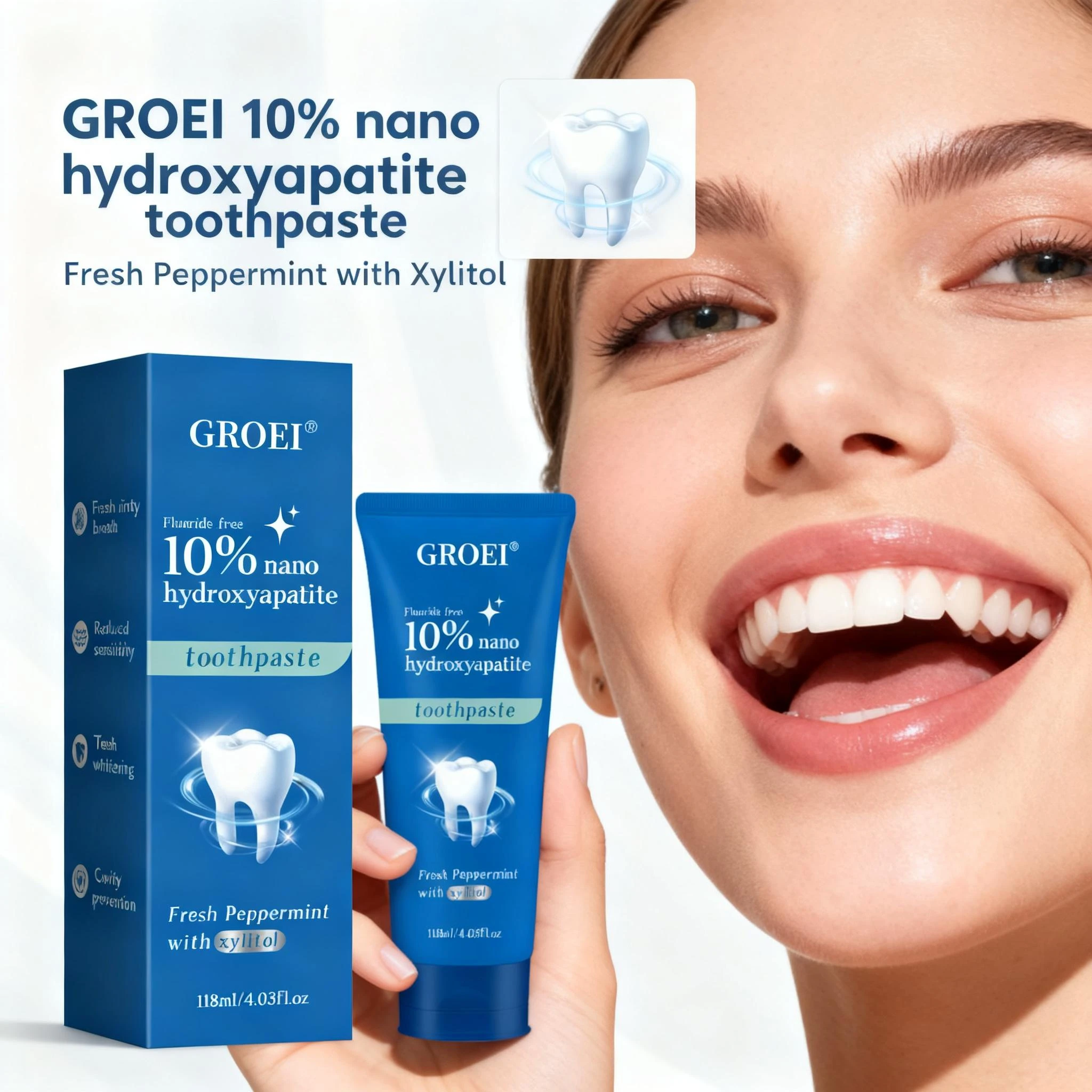 Hydroxyapatite Toothpaste - Cavity Prevention Xylitol Tandpasta - Verfrist