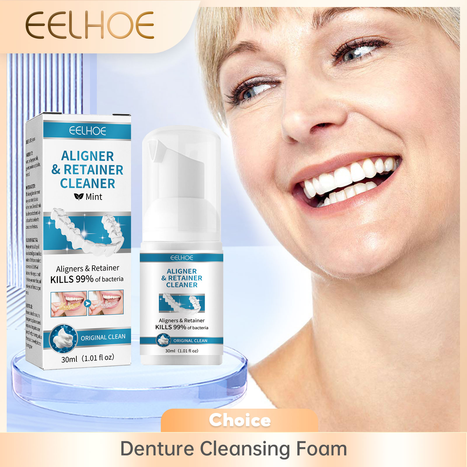 Teeth Whitening Natural - Aligner Prothese Cleaner Schuim Diepe Reiniging