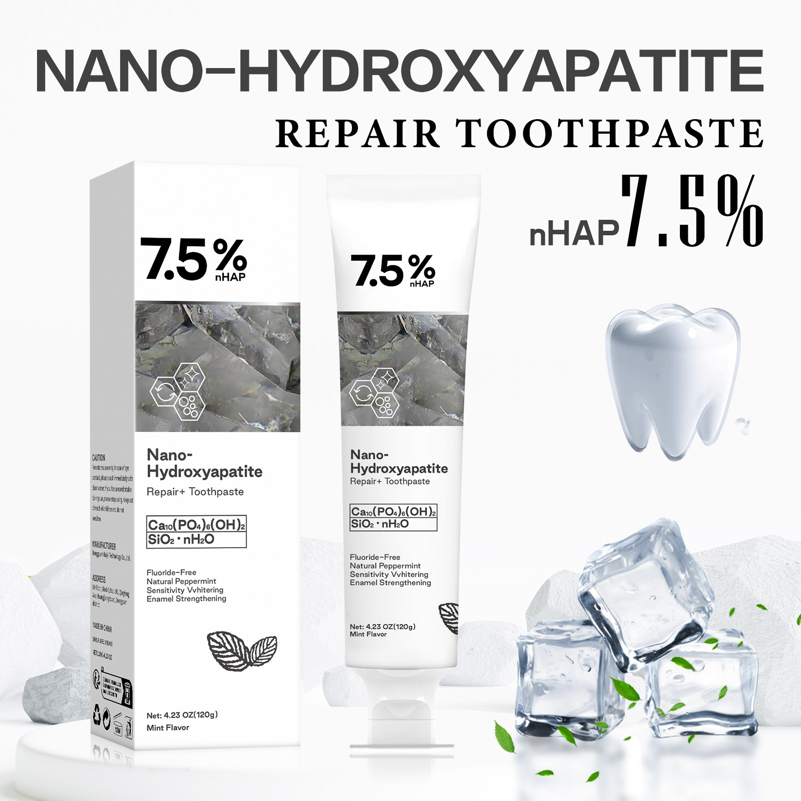 Hydroxyapatite Toothpaste - Hydroxyapatiet Whitening Tandpasta – Verwijdert hardnekkige