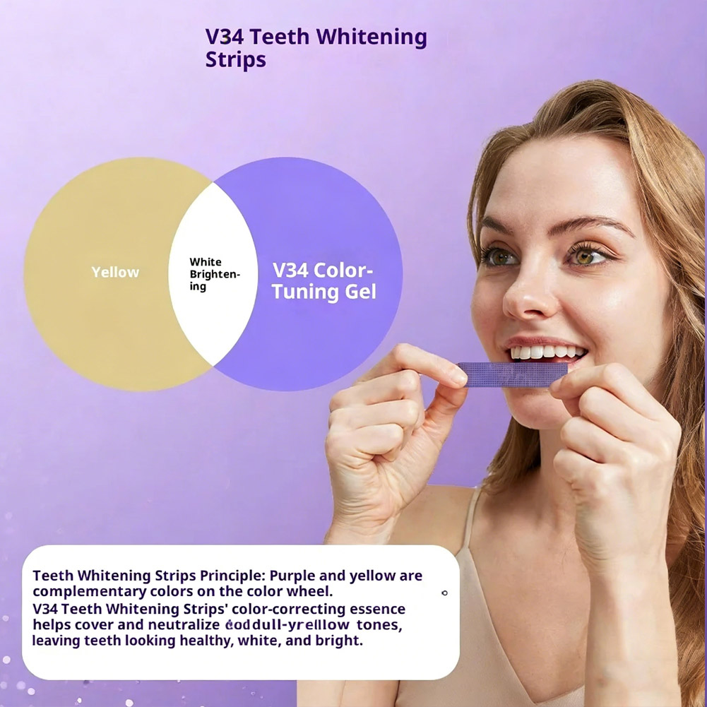 7 stuks paarse tandenbleekstri - Teeth Whitening Bleaching Kit recensie en prijs
