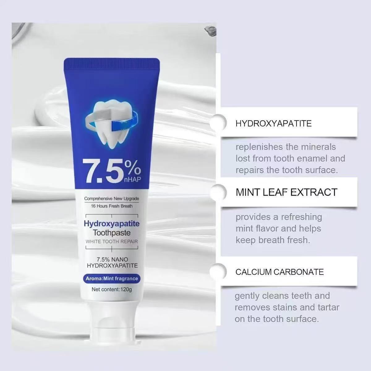 7,5% Nano Hydroxyapatiet Tandp - Hydroxyapatite Toothpaste recensie en prijs