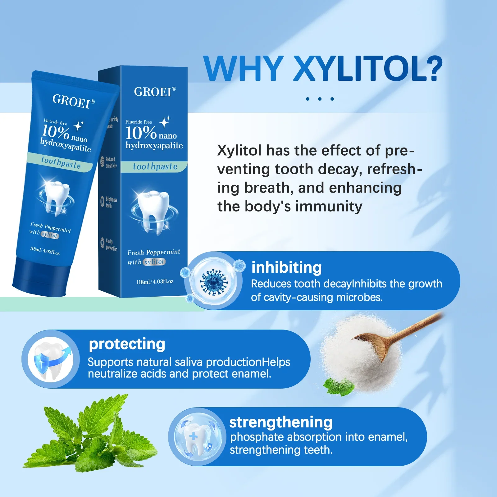 Cavity Prevention Xylitol Tand - Hydroxyapatite Toothpaste recensie en prijs