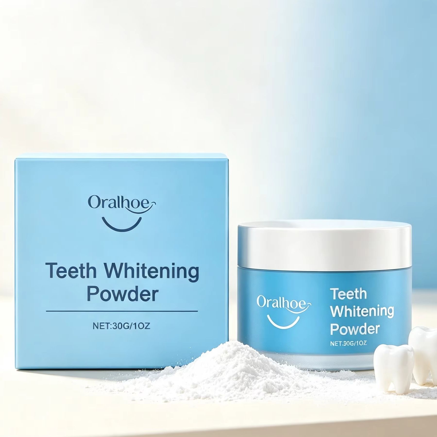 Oralhoe Tandpoeder voor het Po - Teeth Whitening Ingredients recensie en prijs