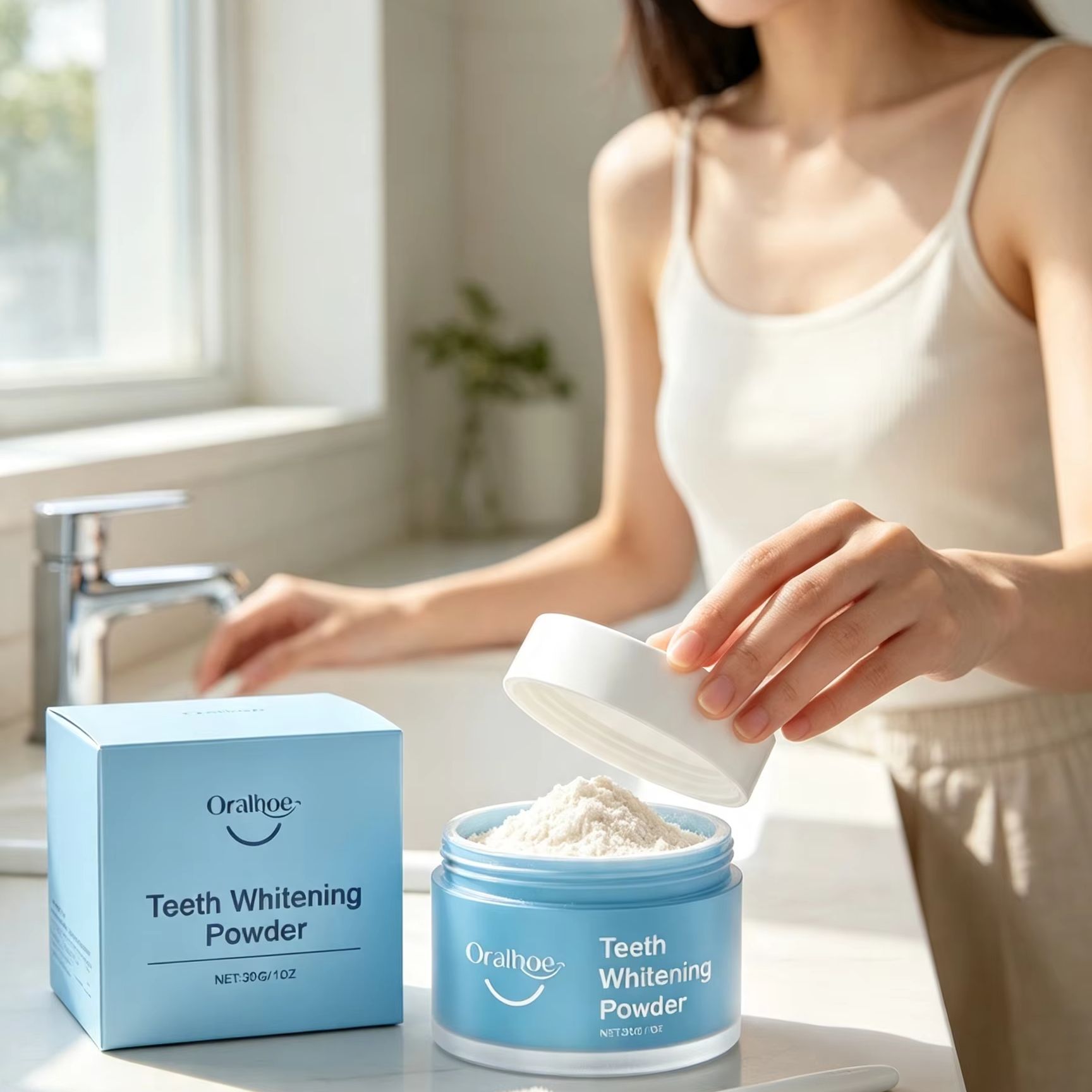 Oralhoe Tandpoeder voor het Po - Teeth Whitening Ingredients recensie en prijs