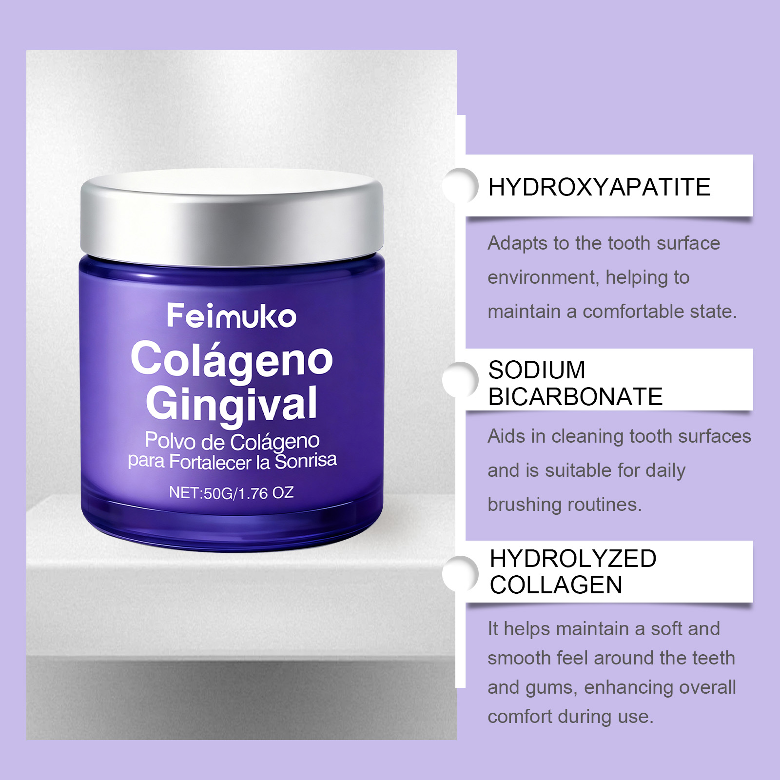 Collageen Tandbleekpoeder Zach - Teeth Whitening Ingredients recensie en prijs